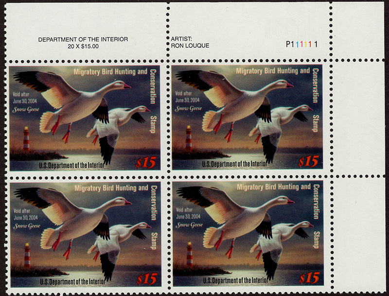 U.S. #RW70  Snow Geese PNB4