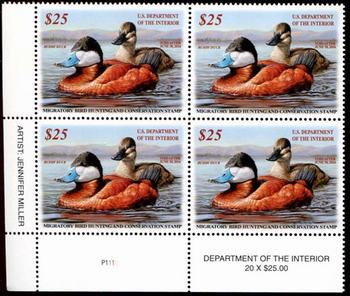 U.S. #RW82 MNH Ruddy Duck 2015 Migratory Bird PNB of 4