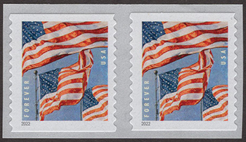 5655 - 2022 First-Class Forever Stamp - Flags (Banknote Corporation of  America, Coil of 3k & 10k) - Mystic Stamp Company