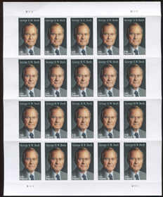 U.S. #5393 President George H.W. Bush Pane of 20