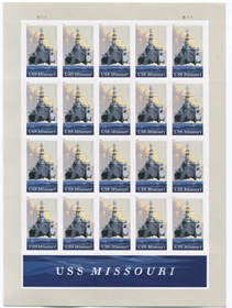 U.S. #5392 USS Missouri Pane of 20
