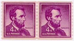 U.S. #1058 4c Abraham Lincoln Coil Pair MNH