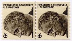 U.S. #1298 6c Roosevelt Line Pair MNH