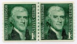 U.S. #1299 1c Jefferson Line Pair MNH