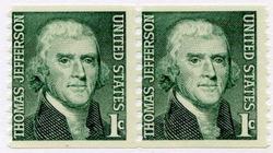 U.S. #1299 1c Jefferson Coil Pair MNH