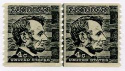 U.S. #1303 4c Abraham Lincoln Line Pair MNH
