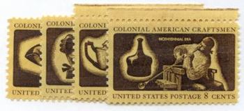 U.S. #1456-59 Colonial Craftsmen, 4 Singles MNH