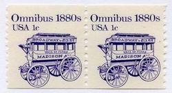 U.S. #1897 1c Omnibus Coil Pair MNH