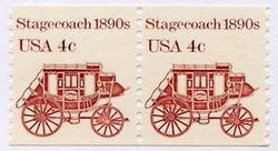 U.S. #1898A 4c Stagecoach Coil Pair MNH