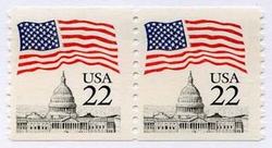 U.S. #2115 22c Flag Over Capitol Coil Pair MNH