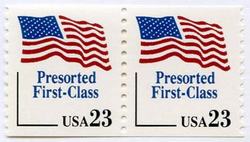 U.S. #2605 23c Presorted Flag Coil Pair MNH