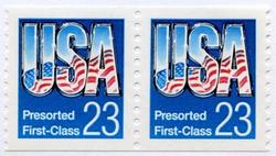 U.S. #2606 23c Presorted USA Coil Pair MNH
