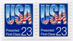 U.S. #2607 23c Presorted USA Coil Pair MNH
