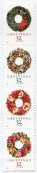 U.S. #3252b Christmas Wreaths - strip MNH