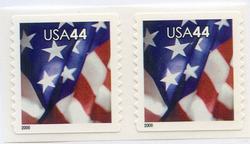 U.S. #4395 44c Flag Coil Pair MNH