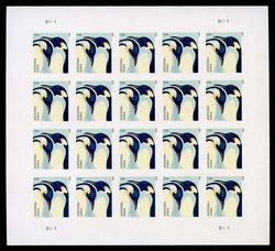 U.S. #4989 Emperor Penguins, additional ounce, Pane of 20