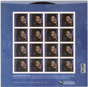 U.S. #5059 Sarah Vaughan, Pane of 16