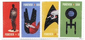 U.S. #5132-35 Star Trek, 4 Singles
