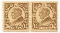 U.S. #598 11/2c Harding Coil - MNH Pair