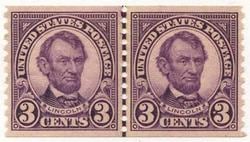 U.S. #600 3c Lincoln Coil - MNH Line Pair