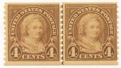 U.S. #601 4c Martha Washington Coil - MNH Line Pair
