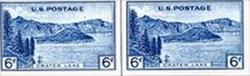 U.S. #761 Crater Lake Vertical Line Pair