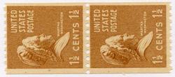 U.S. #849 1-1/2c Martha Washington Coil Pair MNH
