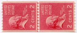 U.S. #850 2c John Adams Line Pair MNH