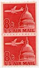 U.S. #C65 8c Capitol Dome Line Pair MNH