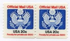 U.S. #O135 pair 20c Official MNH