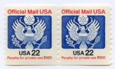 U.S. #O136 pair 22c Official MNH