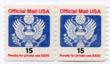 U.S. #O138A pair 15c Official MNH