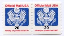 U.S. #O138B pair 20c Official MNH