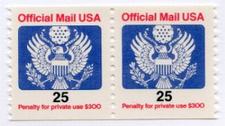 U.S. #O141 pair 25c Official MNH