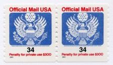 U.S. #O158 pair 34c Official MNH