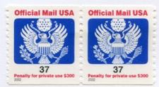 U.S. #O159  pair 37c Official MNH