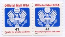 U.S. #O162 pair 41c Official MNH