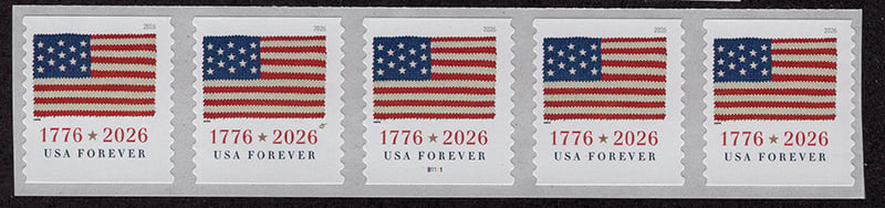 U.S. #6110 US Flag 2026, PNC of 5 (from BCA coil of 3000)