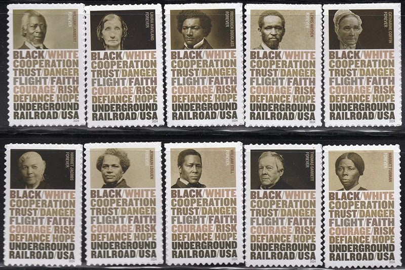 U.S. #5834-43 Underground Railroad, 10 Singles