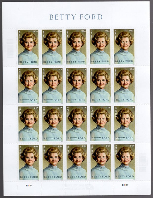 U.S. #5852 Betty Ford Pane of 20