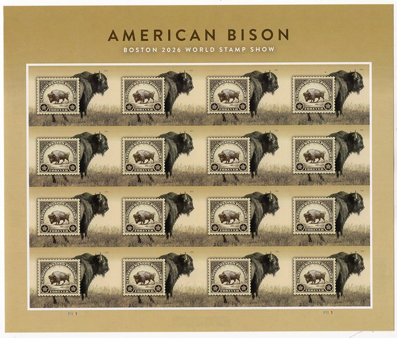 U.S. #6099 American Bison, Pane of 16