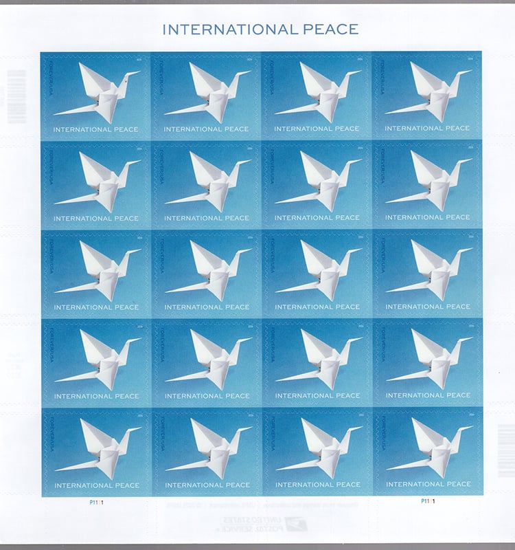 U.S. #6104 International Peace, Pane of 20