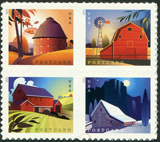 U.S. #5549a Barns Block of 4 (from pane)