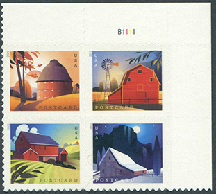 U.S. #5549a Barns PNB of 4