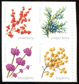 U.S. #5418a Winter Berries Setenant Block of 4