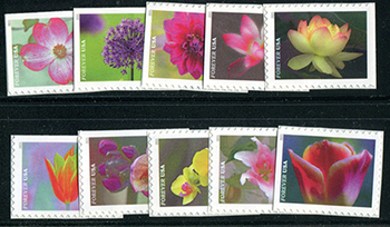 U.S. #5558-67 Garden Beauty, 10 Singles