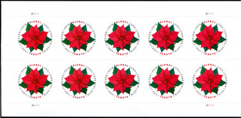 U.S. #5311  Global - Poinsettia Pane of 10