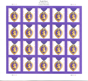U.S. #5419 Purple Heart Medal 2019, Pane of 20