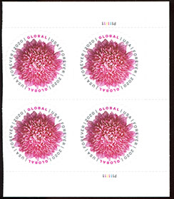 U.S. #5460 Global - Chrysanthemum PNB of 4