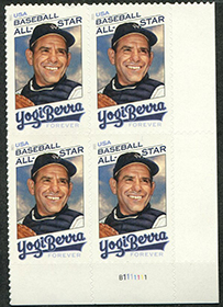 U.S. #5608 Yogi Berra PNB of 4